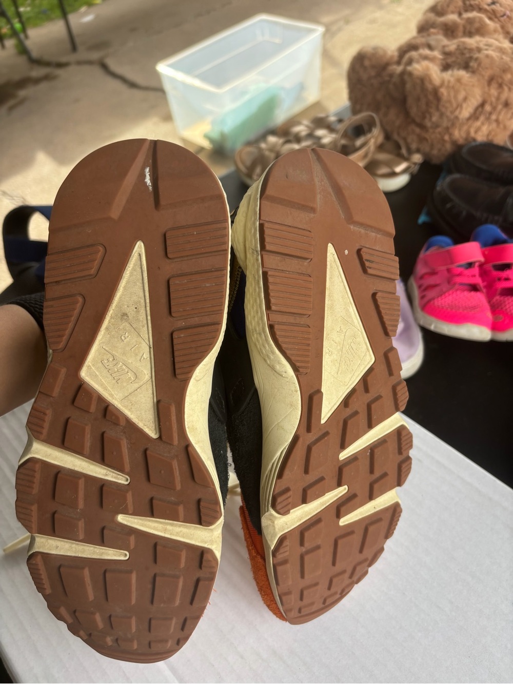 Nike Kids Colorblock Sneakers in Orange, Mustard, Black - Picture 3 of 5